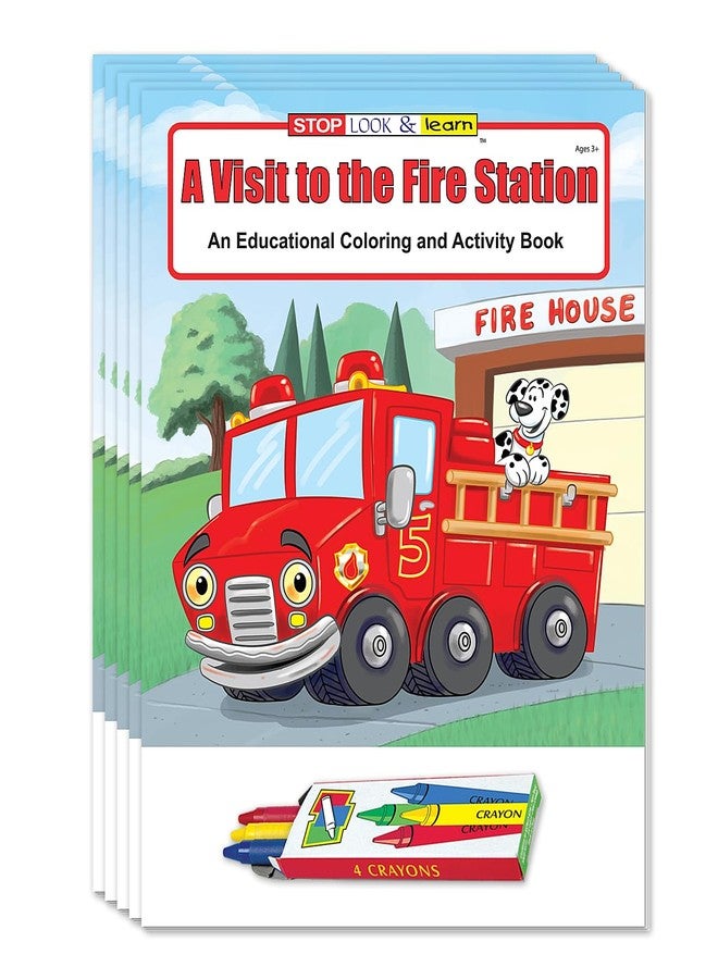 ZOCO - A Visit to The Fire Station Coloring & Activity Books (25 Bulk Pack, with Crayons) - Fire Safety & Prevention Items for Kids - Image 1